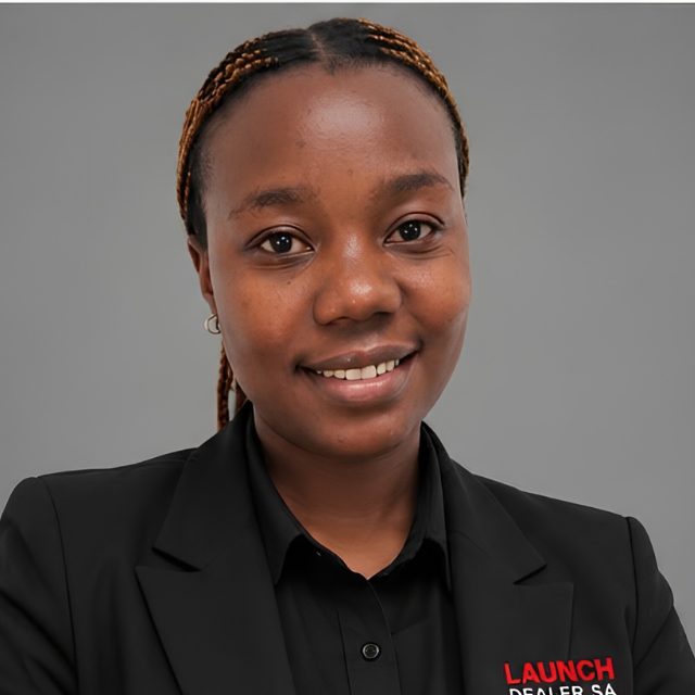 Launch Dealer SA Marketing & After-Sales Coordinator, wearing the branded team blazer