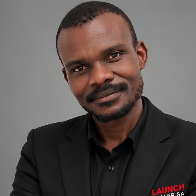 Launch Dealer SA Online Sales & After-Sales Technician, wearing the branded team blazer